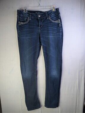 Silver Jeans Co. Suki Mid Boot Dark Blue Denim Jeans W30 L31